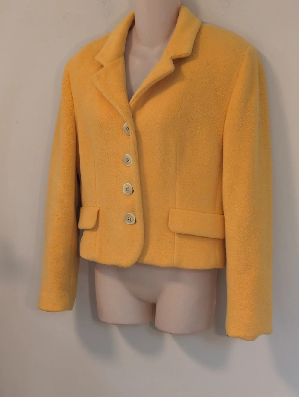 Express + Compagnie Internationale Fleece Cropped Blazer Marigold
